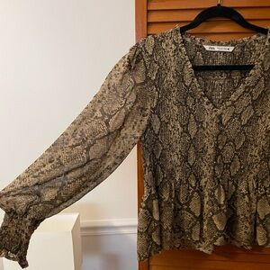 ZARA snakeskin blouse